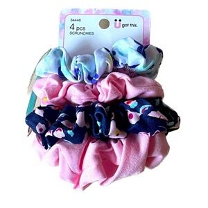 NWT Scunci 4 Piece Pinks & Blues Scrunchies